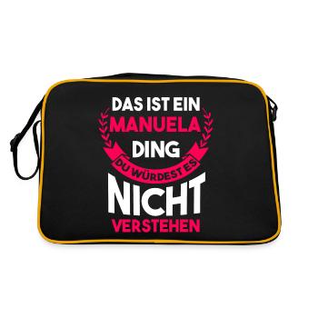 Manuela - Retro Tasche - Schwarz/Gold - Hinten