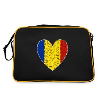 Romania Heart Art Design - Retro Bag - black/gold - Back