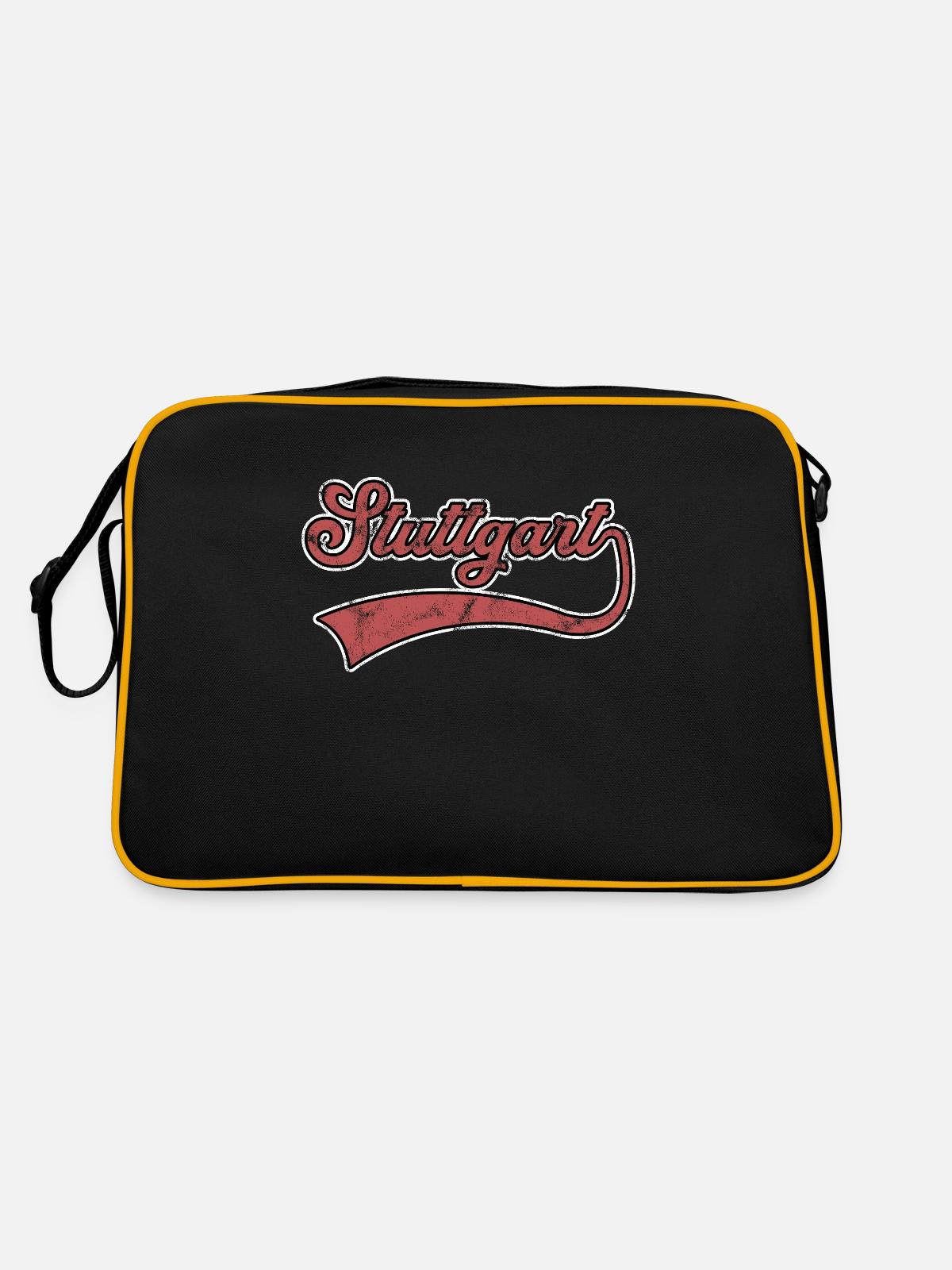 Stuttgart lettering - Retro Bag - black/gold - Back