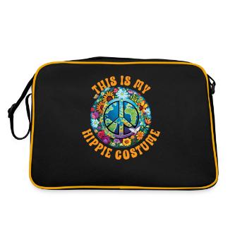Hippie Peace Sign Peace Flowers Flower Child - Sac Retro - noir/or - Dos