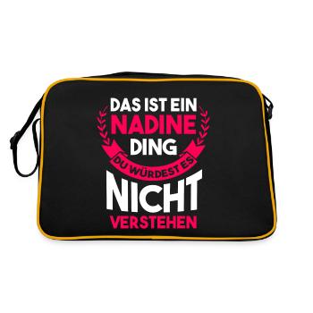 Nadine - Retro Tasche - Schwarz/Gold - Hinten