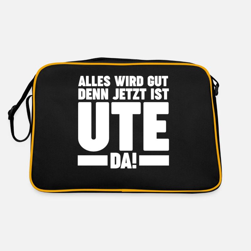 Ute - Retro Tasche - Schwarz/Gold