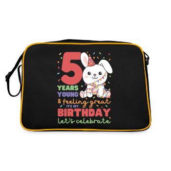 Lapin pour les 5 ans Enfants de cinq ans - Sac Retro - noir/or - Dos