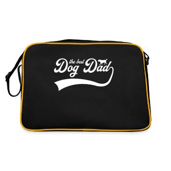 der beste Hundepapa - Retro Tasche - Schwarz/Gold - Hinten