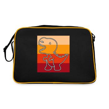 Dino Dinosaure Rétro - Sac Retro - noir/or - Dos