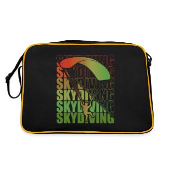 Skydive Freefly Fallschirmspringer Shirt Skydiving - Retro Tasche - Schwarz/Gold - Hinten