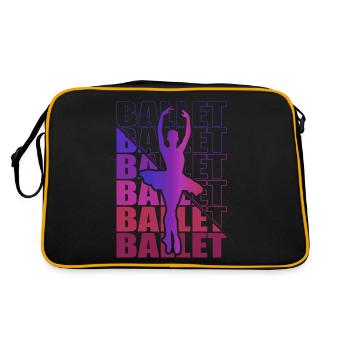 Ballet, Ballerine, Fille, Fille, Danse - Sac Retro - noir/or - Dos