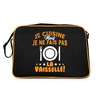 Je Cuisine Mais Je Ne Fais Pas La Vaisselle Humour - Sac Retro - noir/or - Dos