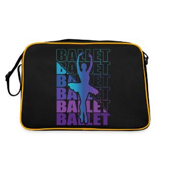 Ballet, Ballerine, Fille, Fille, Danse - Sac Retro - noir/or - Dos