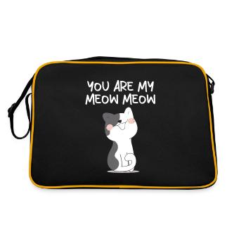 Cat Chat Meow Couples amoureux Preuve d'amour - Sac Retro - noir/or - Dos