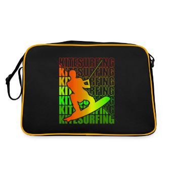 Kitesurfen Kite Surfer Kitesurfen Kitesurfing - Retro Bag - black/gold - Back