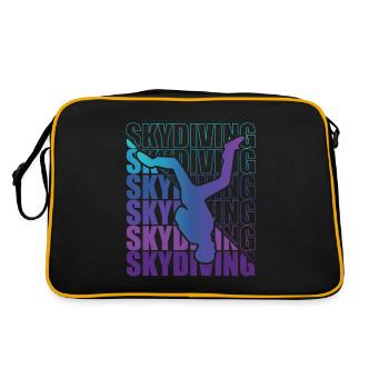 Skydive Freefly Fallschirmspringer Shirt Skydiving - Retro Tasche - Schwarz/Gold - Hinten