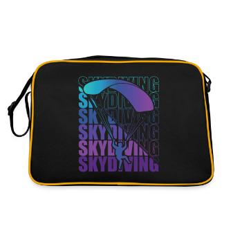 Skydive Freefly Fallschirmspringer Shirt Skydiving - Retro Tasche - Schwarz/Gold - Hinten
