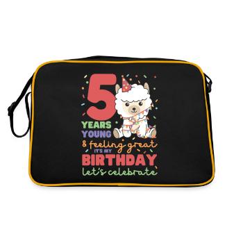 Alpaga pour 5 ans Enfants de cinq ans - Sac Retro - noir/or - Dos