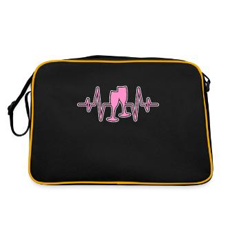 Sparkling wine heartbeat New Year - Retro Bag - black/gold - Back