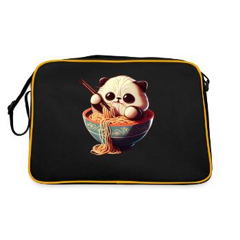Mais d’abord ramen chat mignon mange ramen - Sac Retro - noir/or - Dos