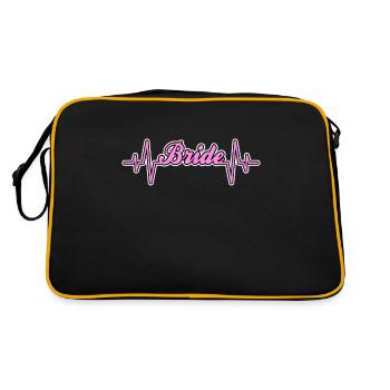 Bridal bride heartbeat - Retro Bag - black/gold - Back