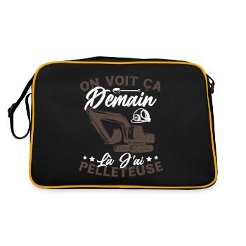 On voit ça demain là J'ai pelleteuse Humour Cadeau - Sac Retro - noir/or - Dos