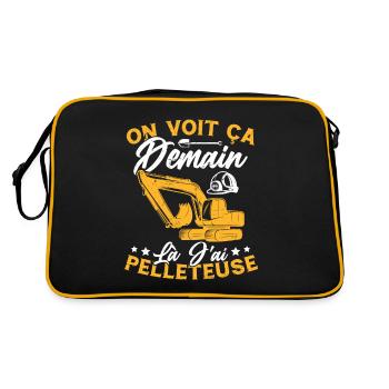 On voit ça demain là J'ai pelleteuse Humour Cadeau - Sac Retro - noir/or - Dos