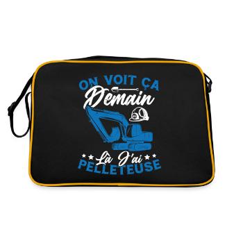 On voit ça demain là J'ai pelleteuse Humour Cadeau - Sac Retro - noir/or - Dos