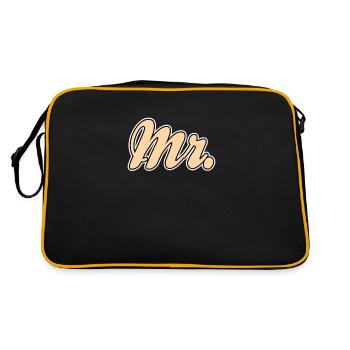 Mr Mrs Teamshirt - Retro Tasche - Schwarz/Gold - Hinten