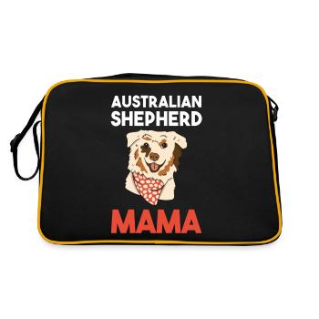 Chien Berger Australien Mama - Sac Retro - noir/or - Dos