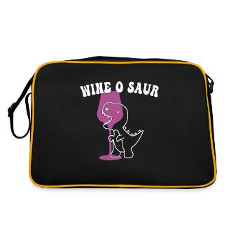 lustiger Wein Dinosaurier Spruch - Retro Tasche - Schwarz/Gold - Hinten