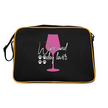 Wein und Hundeliebhaber - Retro Tasche - Schwarz/Gold - Hinten