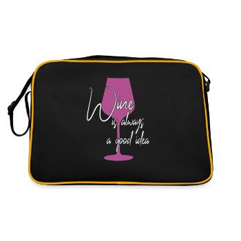 Le vin est une bonne idée de dire - Sac Retro - noir/or - Dos