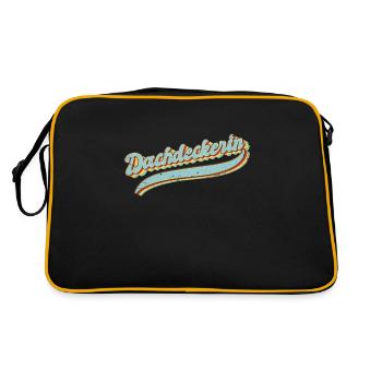 Dachdecker Vintage Handwerker Dachdeckerin - Retro Tasche - Schwarz/Gold - Hinten