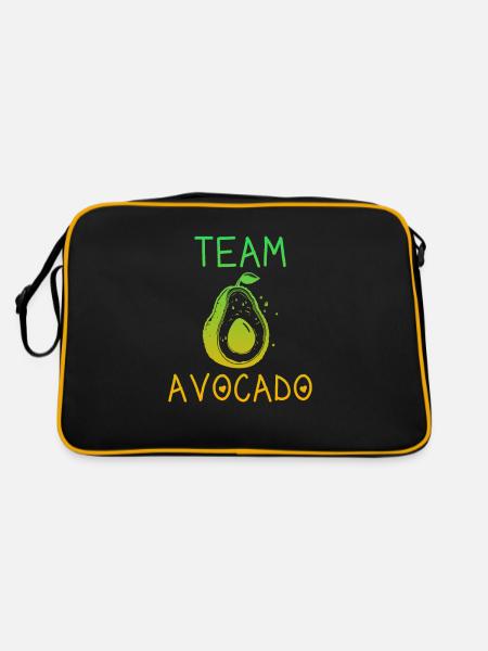 Team Avocado - Retro Tasche - Schwarz/Gold - Hinten