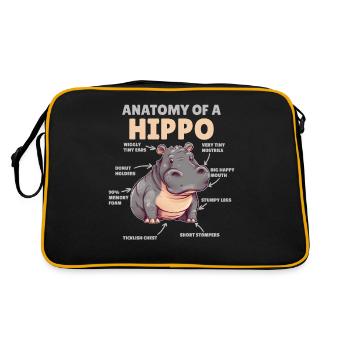 sweet Hippo Explanation Anatomy of a Hippo - Retro Bag - black/gold - Back
