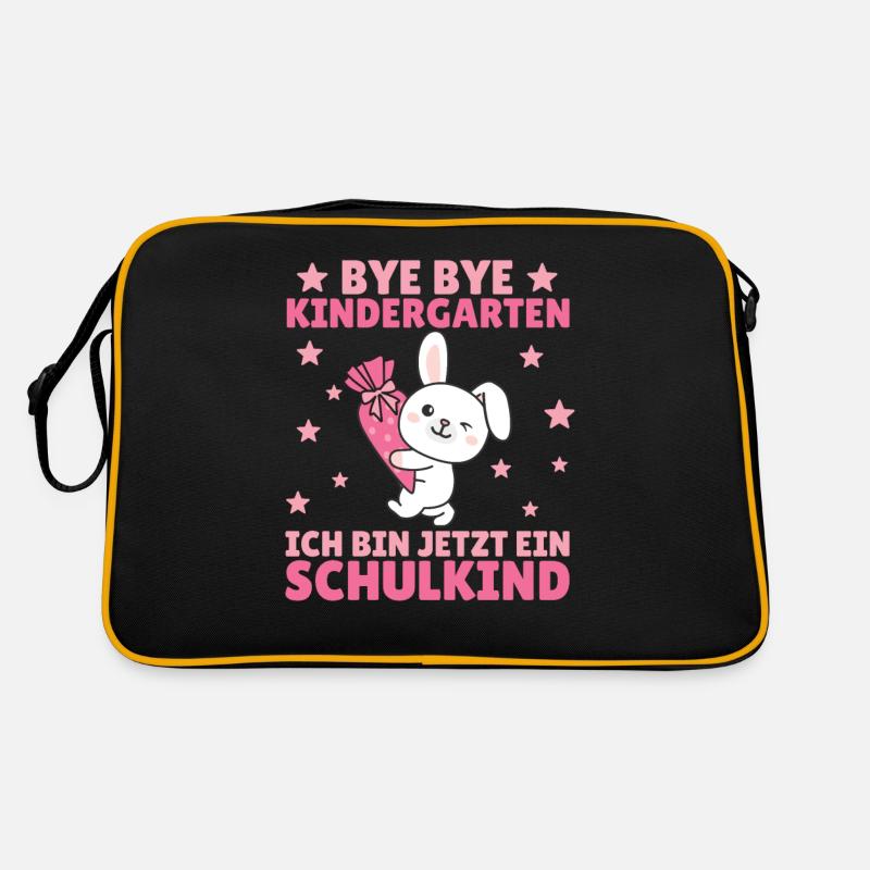 bye bye Kindergarten ich bin jetzt ein Schulkind Retro Tasche