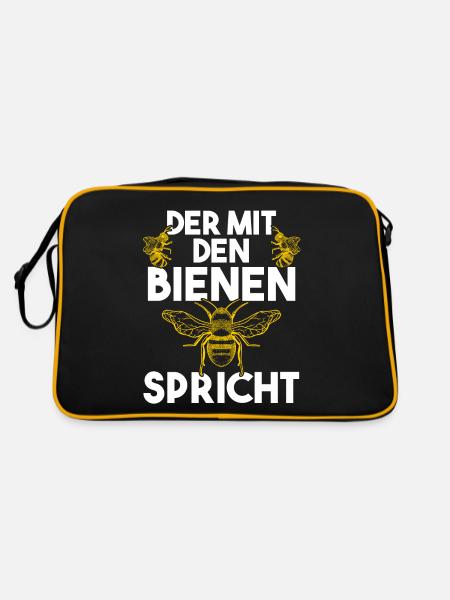 Bienenzüchter Imker Biene Bienen - Retro Tasche - Schwarz/Gold