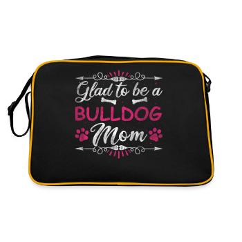 Maman chien heureuse d’être une maman bouledogue - Sac Retro - noir/or - Dos