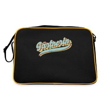 Landschaftsgärtner Vintage Gärtnerin - Retro Tasche - Schwarz/Gold - Hinten