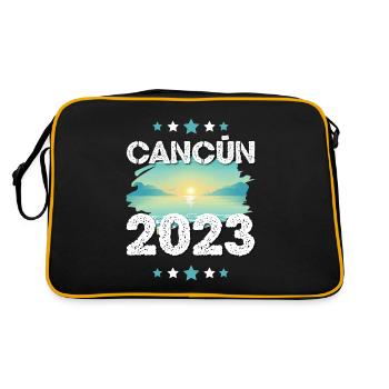 Cancun 2023 - Retro Tasche - Schwarz/Gold - Hinten