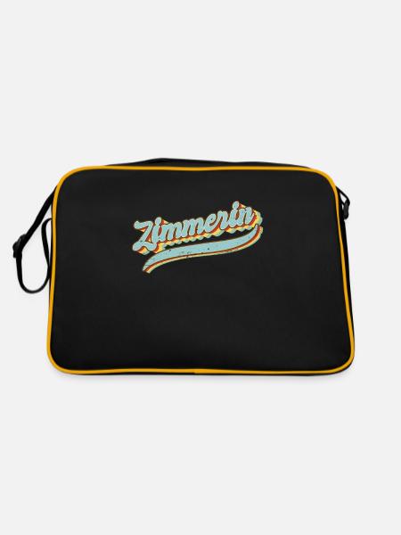 Zimmerer Vintage Zimmerin - Retro Tasche - Schwarz/Gold - Hinten