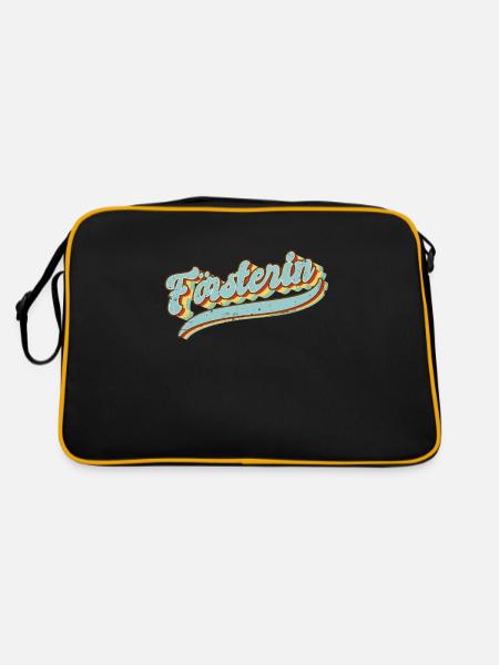 Forstwirt Vintage Försterin - Retro Tasche - Schwarz/Gold - Hinten