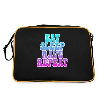 Essen Schlafen Raven - Retro Tasche - Schwarz/Gold - Hinten