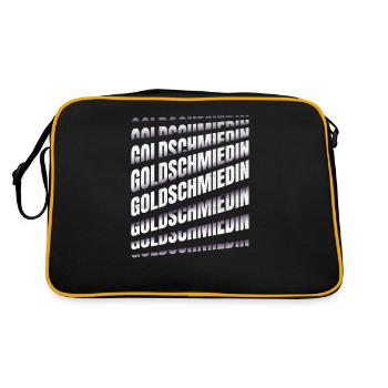 Juwelier Spruch Goldschmiedin - Retro Tasche - Schwarz/Gold - Hinten