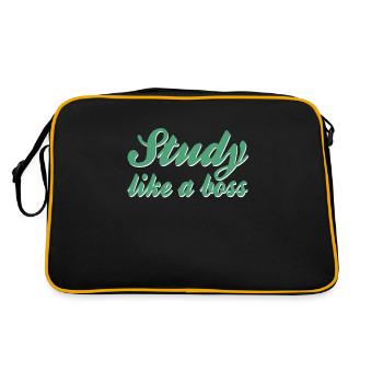 Study Saying - Retro Bag - black/gold - Back