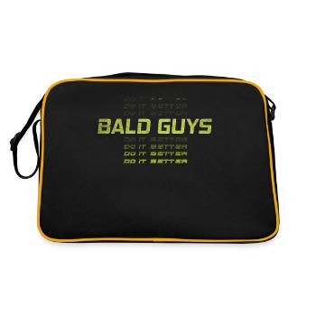Being Bald Bald Guy With A Beard Bald Dad - Retro Tasche - Schwarz/Gold - Hinten