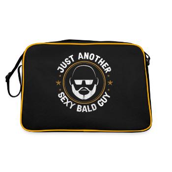 Being Bald Bald Guy With A Beard Bald Dad - Retro Tasche - Schwarz/Gold - Hinten