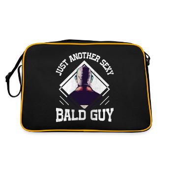Being Bald Bald Guy With A Beard Bald Dad - Retro Tasche - Schwarz/Gold - Hinten