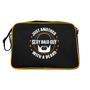 Being Bald Bald Guy With A Beard Bald Dad - Retro Tasche - Schwarz/Gold - Hinten