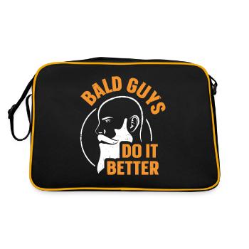Being Bald Bald Guy With A Beard Bald Dad - Retro Tasche - Schwarz/Gold - Hinten