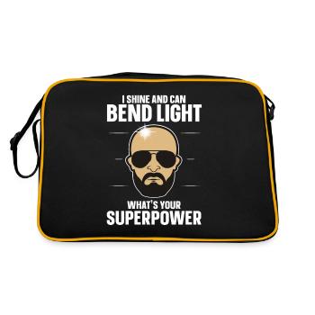 Being Bald Bald Guy With A Beard Bald Dad - Retro Tasche - Schwarz/Gold - Hinten