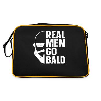 Being Bald Bald Guy With A Beard Bald Dad - Retro Tasche - Schwarz/Gold - Hinten