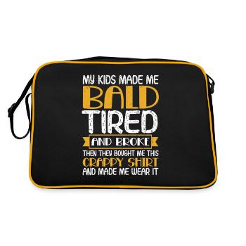 Being Bald Bald Guy With A Beard Bald Dad - Retro Bag - black/gold - Back